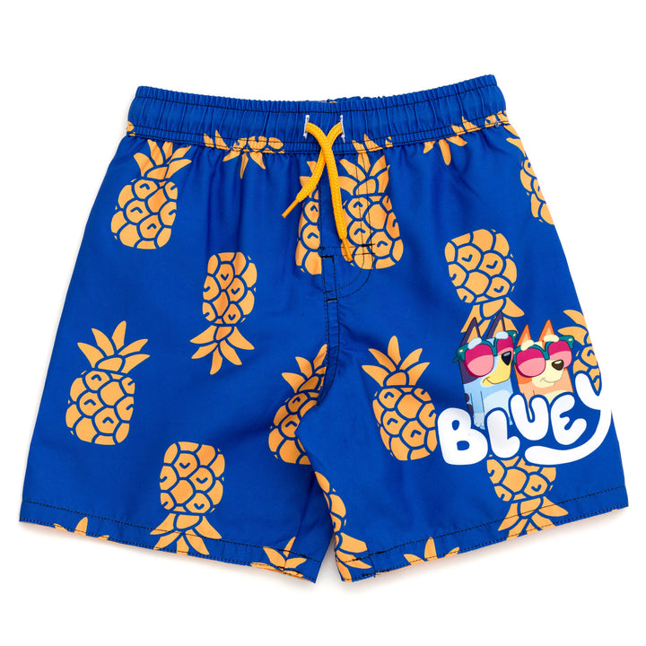 Bluey Boys' Swimwear Swim Trunks Pineapple Royal Blue