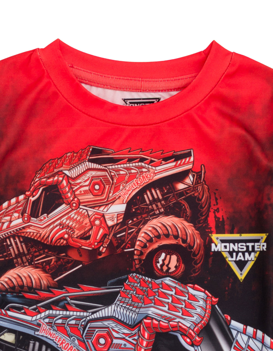 Monster Jam ThunderROARus Boys' Athletic Short Sleeve T-Shirt Red