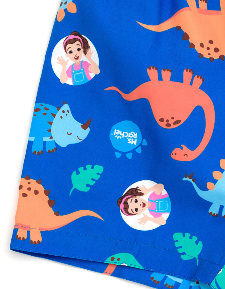Ms. Rachel Boys' Swimwear 2-Piece Rash Guard and Swim Trunks Set Ms Herbie Blue