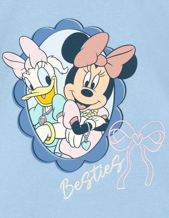 Minnie Mouse Girls' 2-Piece Fleece Sweatshirt and Leggings Set Daisy Blue