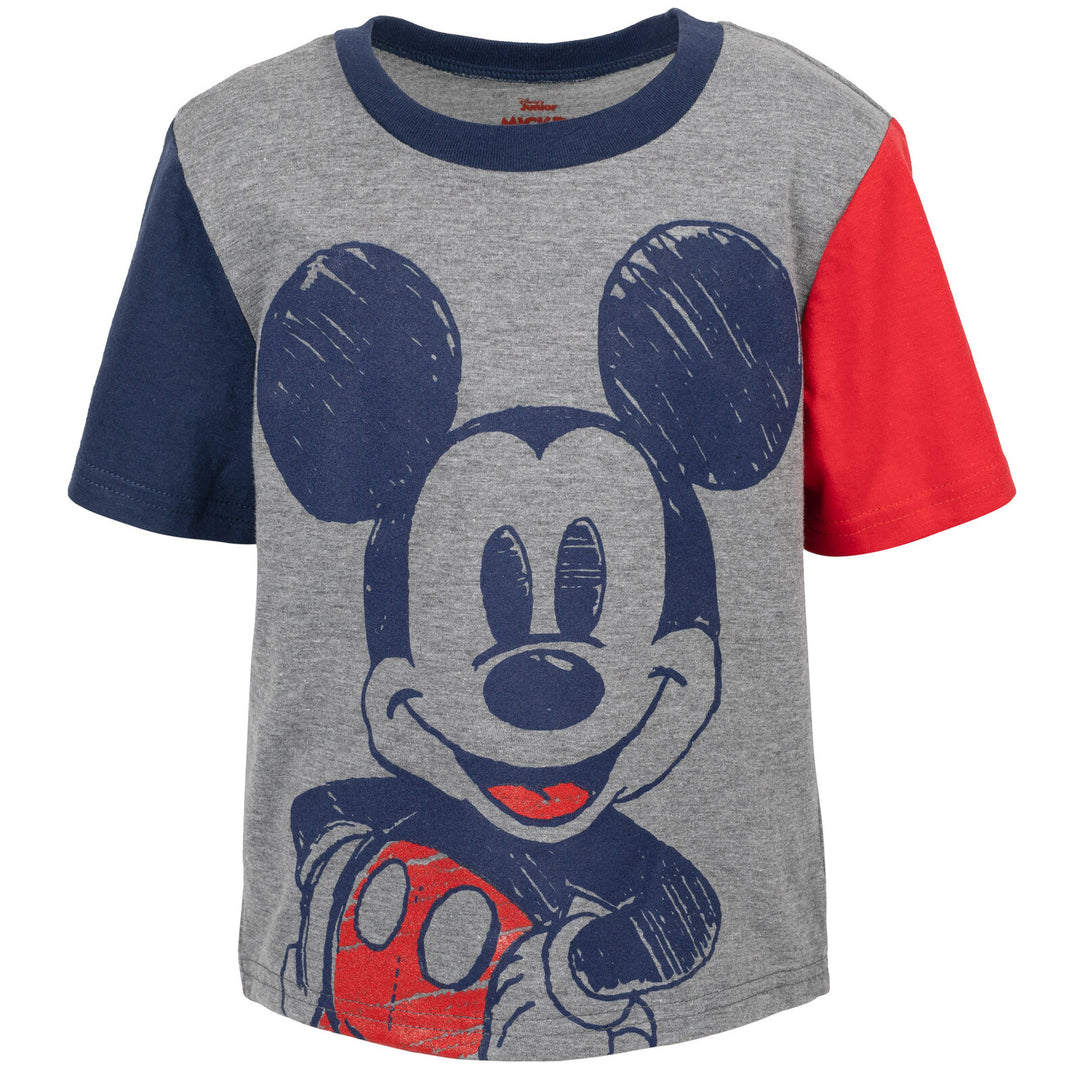 Camiseta gráfica de Mickey Mouse de Disney y pantalones cortos de felpa francesa