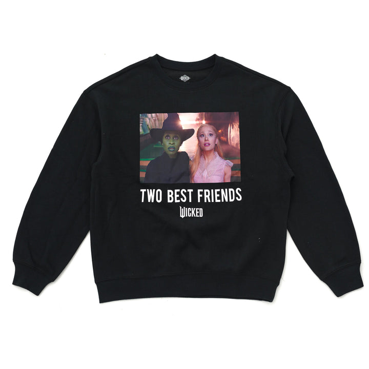 Wicked Women's Fleece Crewneck Pullover Elphaba Glinda Black