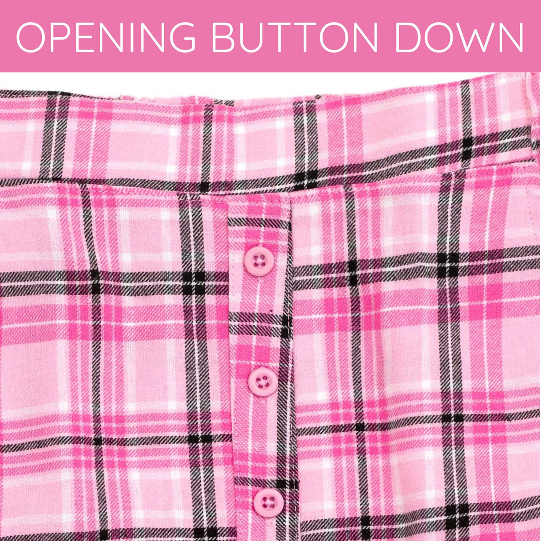 Hello Kitty Girls' 2-Piece Tee and Plaid Skirt Set Pink