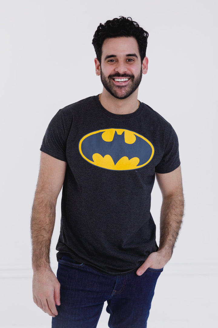 DC Comics Justice League Batman Men's Cosplay T-Shirt Charcoal