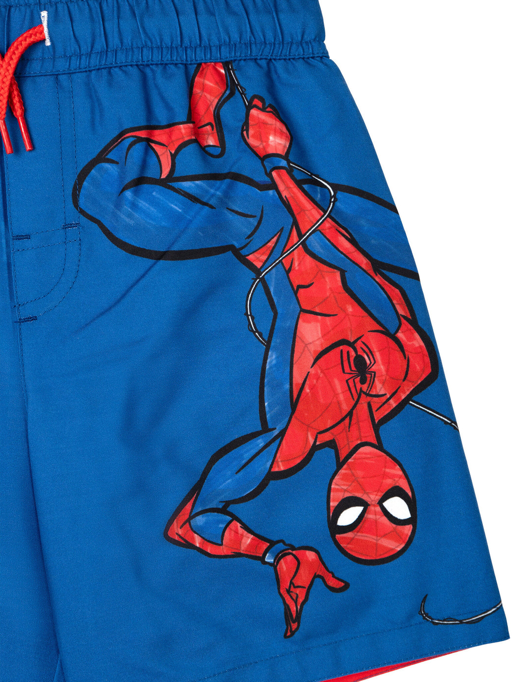 Marvel Spider-Man Boys' Long Sleeve Rash Guard and Swim Trunks Set Red Navy