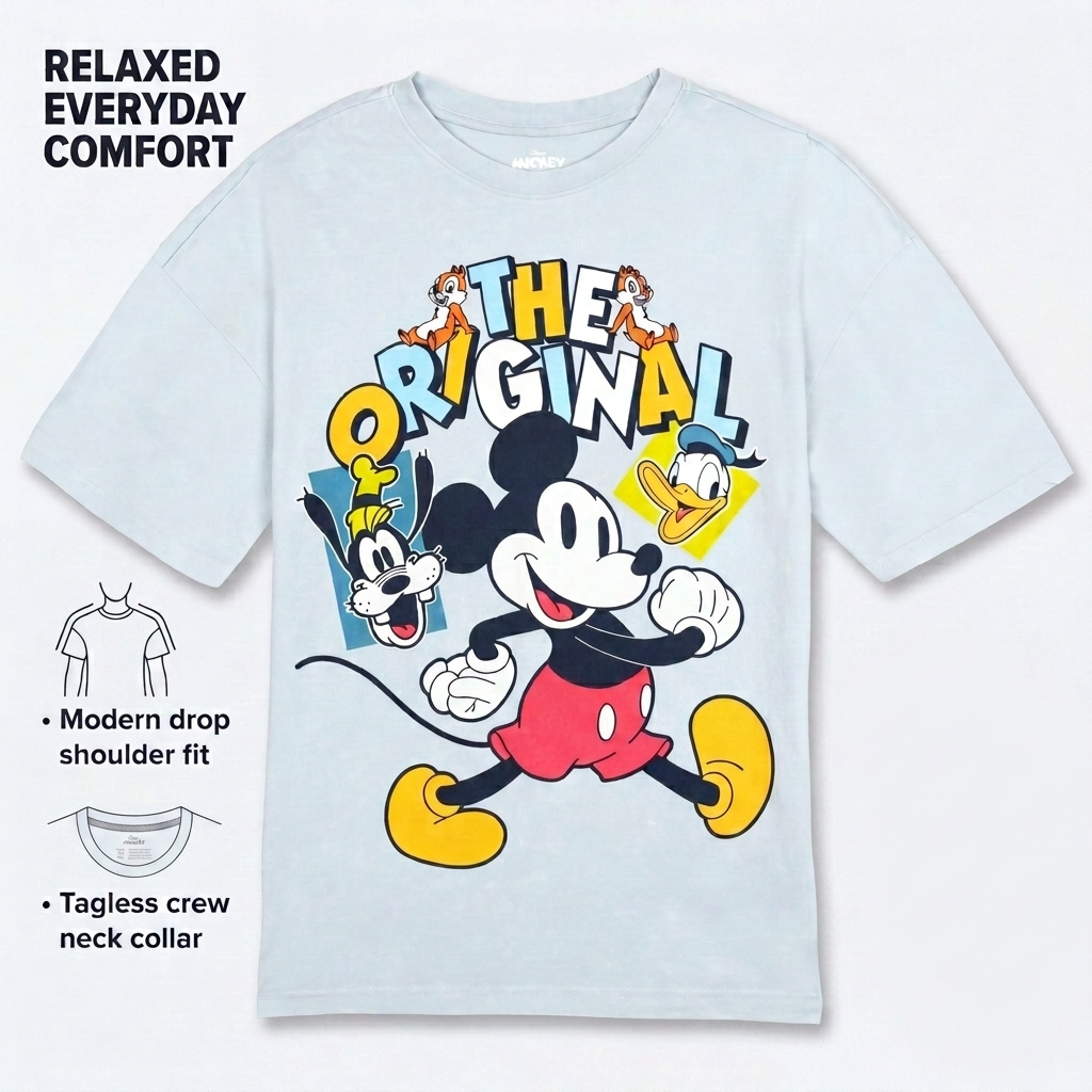 Disney Mickey Mouse & Friends Boys' Short Sleeve T-Shirt Skyway Wash