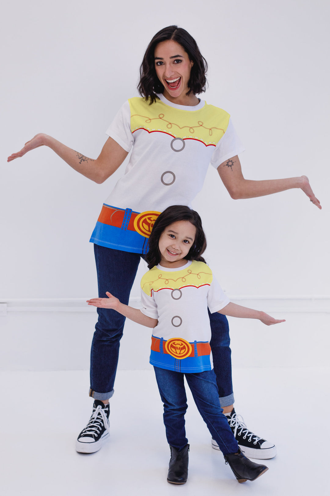 Disney Toy Story Matching Family Cosplay Short Sleeve T-Shirt Jessie White Blue