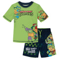 Teenage Mutant Ninja Turtles 2-Piece Rash Guard and Swim Trunks Set Navy Green