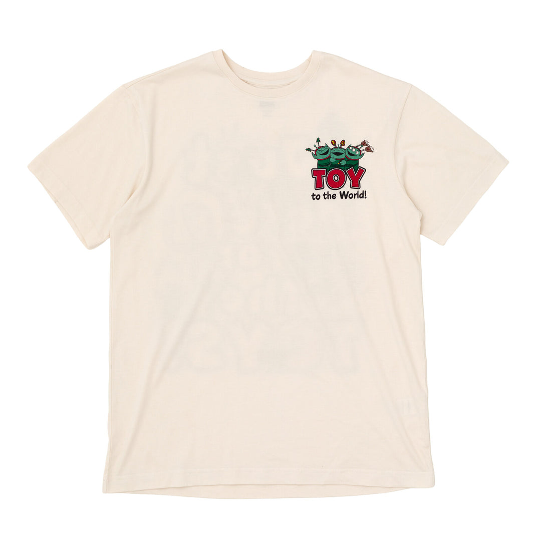 Disney Toy Story Men's Holiday Short Sleeve T-Shirt Oatmeal