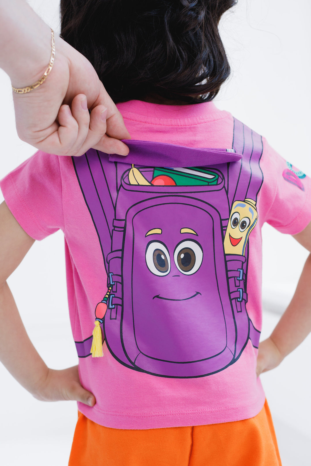 Dora the Explorer Girls' Cosplay 2-Piece Tee and Shorts Set Pink Orange