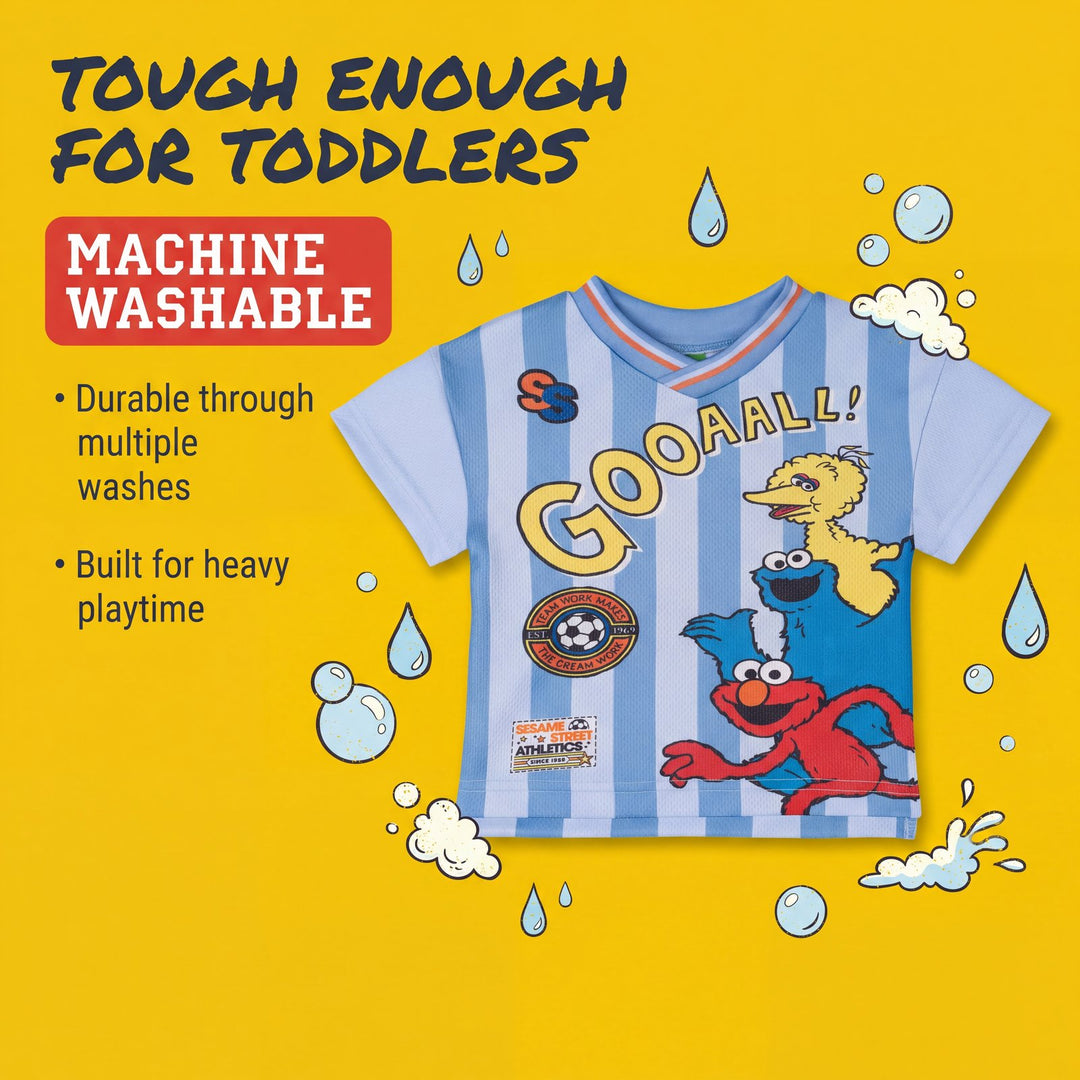 Sesame Street Boys' Short Sleeve Soccer Jersey Blue