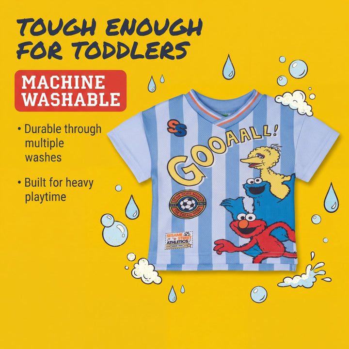 Sesame Street Boys' Short Sleeve Soccer Jersey Blue