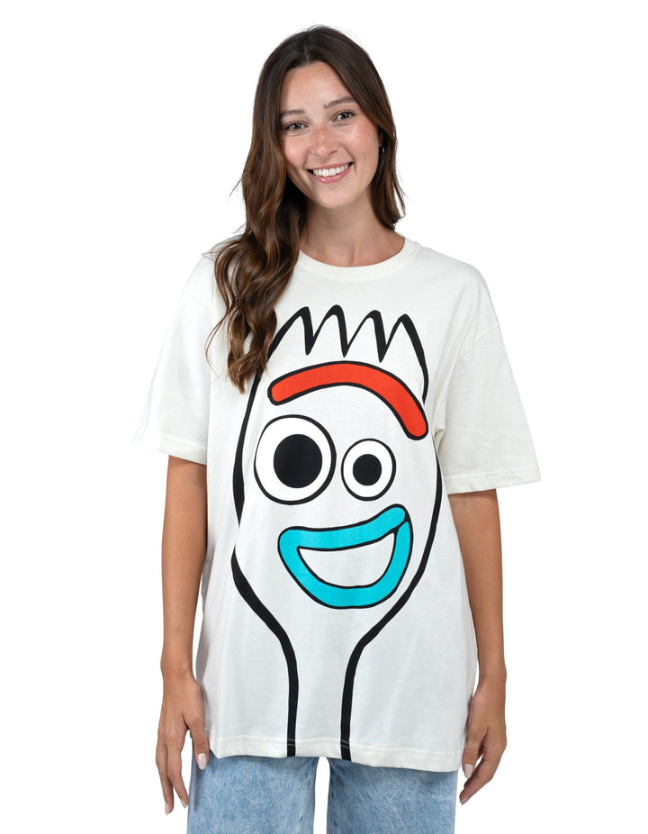 Disney Toy Story Forky Men's Cosplay Short Sleeve T-Shirt Off White