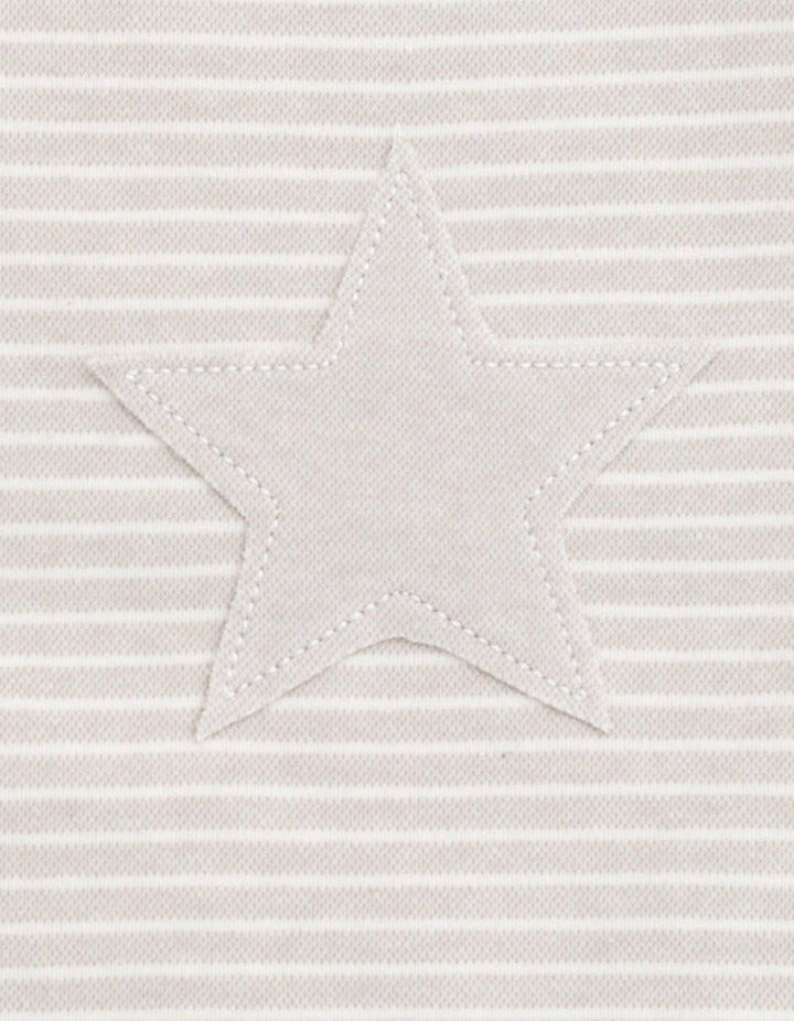 Cozeeme Loungewear 2-Piece Tee and Pants Set Beige Star Stripe