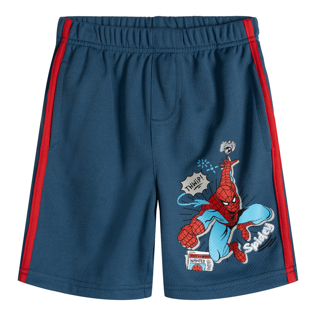 Marvel Avengers Boys' 3-Pack Athletic Mesh Shorts Navy Green Red
