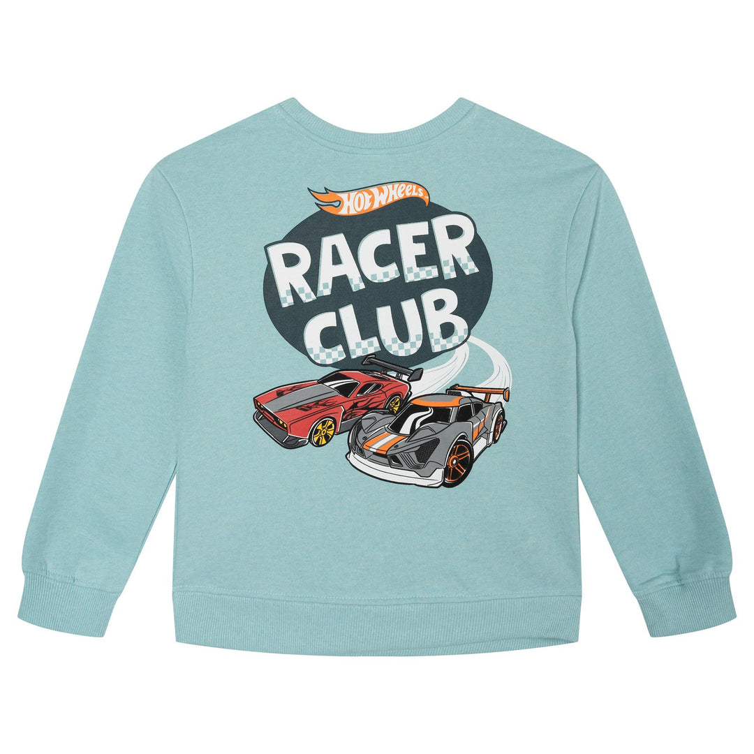 Hot Wheels Boys' Fleece 2-Piece Sweatshirt and Pants Set Seafoam