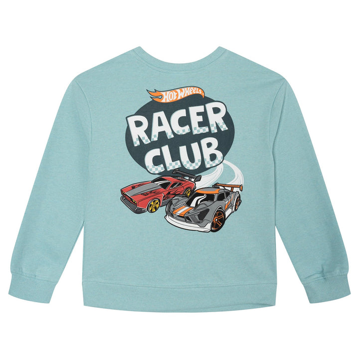 Hot Wheels Boys' Fleece 2-Piece Sweatshirt and Pants Set Seafoam