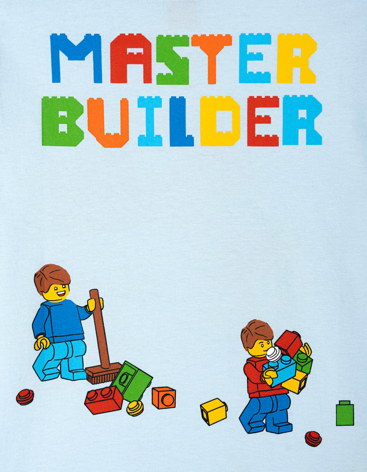 LEGO Boys' Short Sleeve T-Shirt Light Blue Bricks