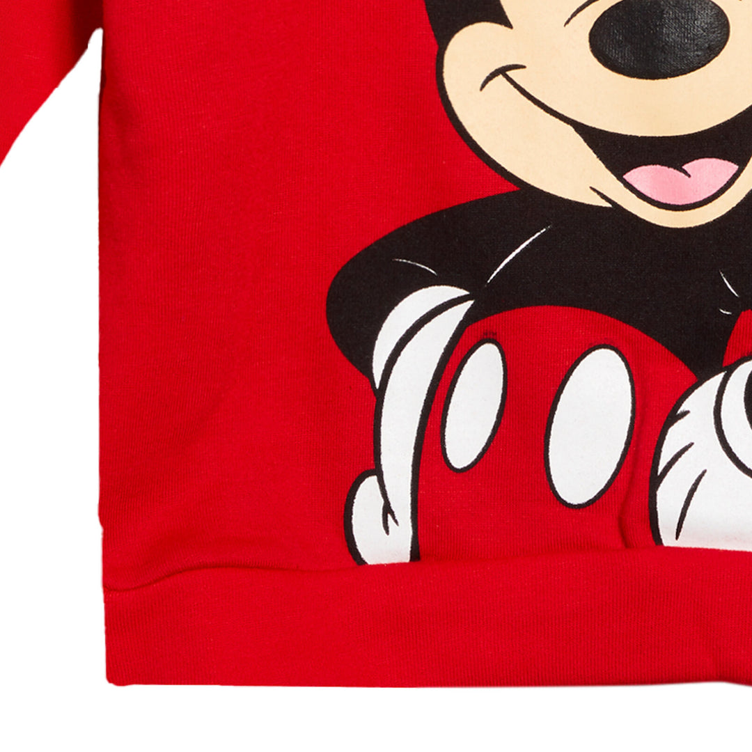 Disney Mickey Mouse Boys' Fleece 2-Piece Hoodie and Pants Set Red Grey