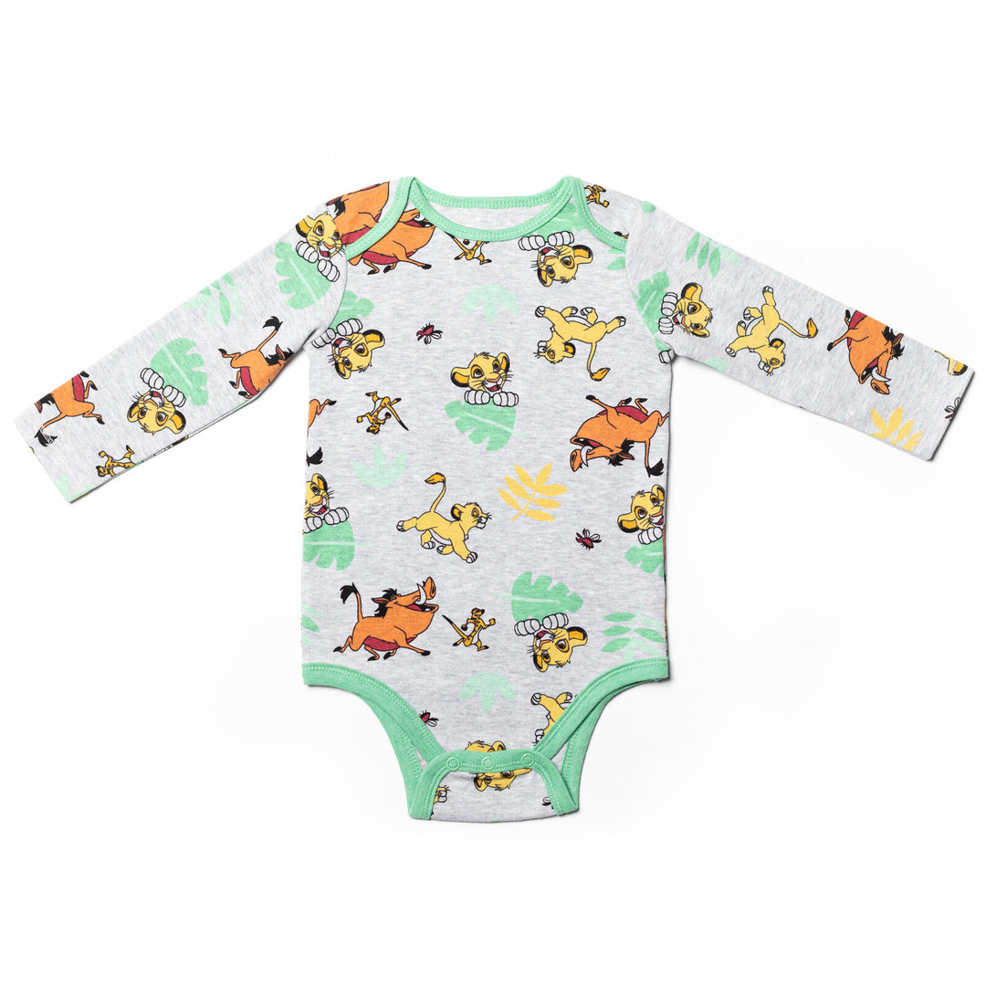 Disney Lion King 5-Pack Long Sleeve Bodysuits Simba Orange Multi