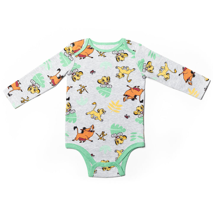 Disney Lion King 5-Pack Long Sleeve Bodysuits Simba Orange Multi