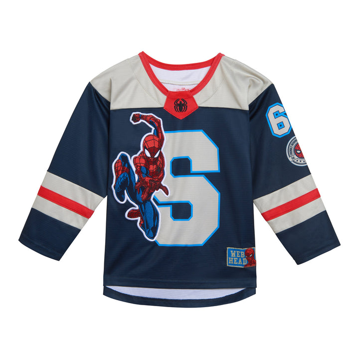 Marvel Spider-Man Boys' Athletic Hockey Jersey Navy Red