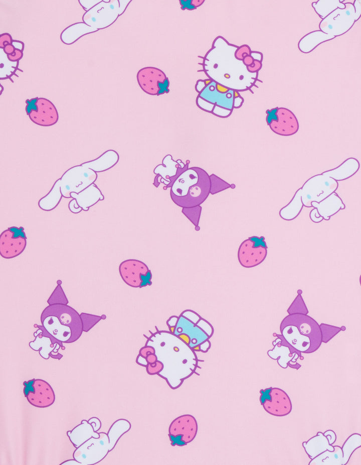 Hello Kitty Girls' Sleeveless One Piece Bathing Suit Pink Strawberry