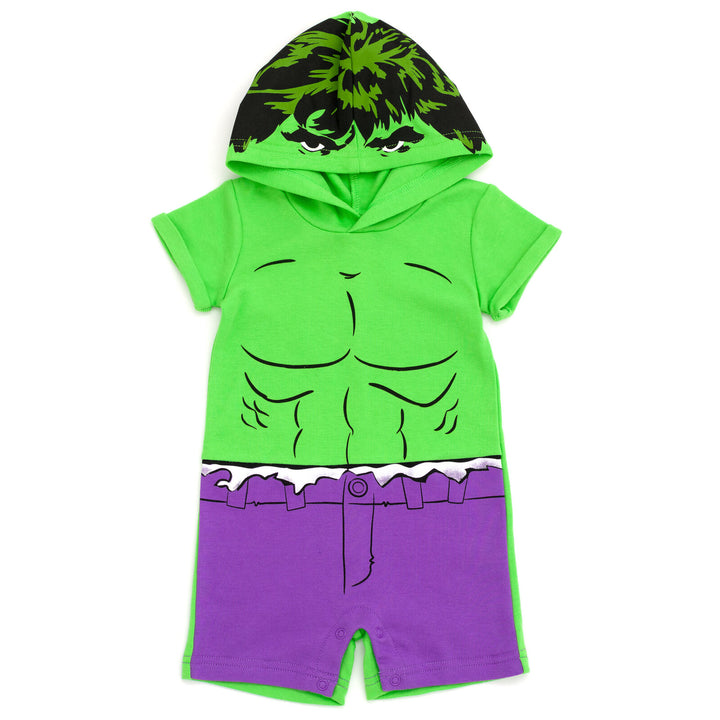 Marvel Avengers The Hulk Cosplay Hooded Romper Green Purple
