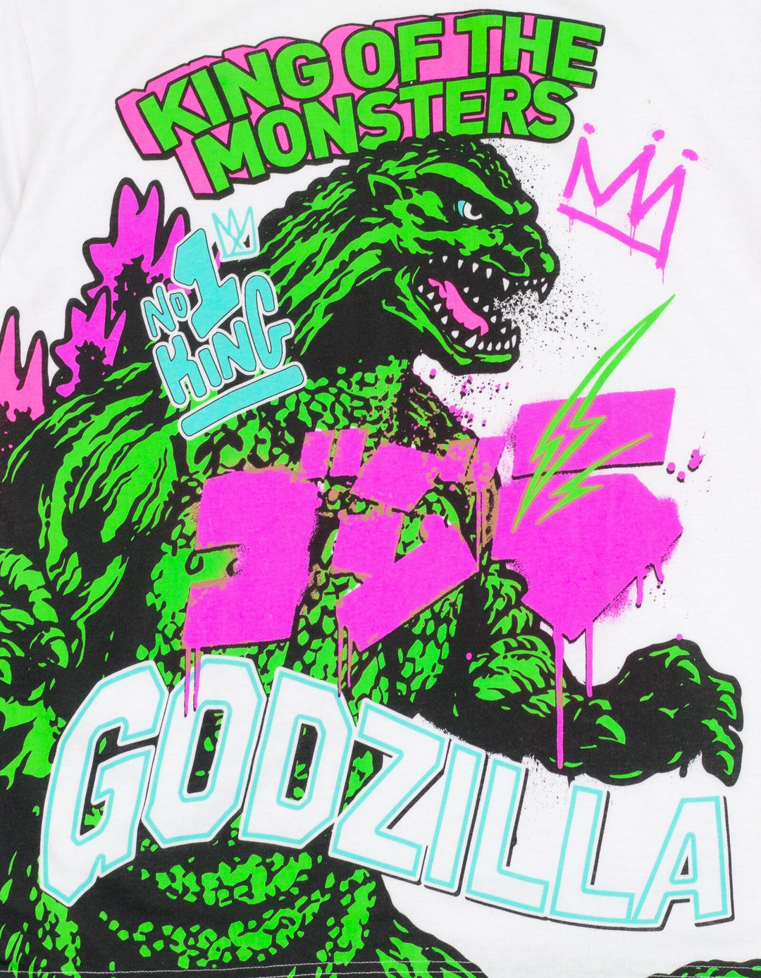 Godzilla Men's Short Sleeve T-Shirt Street Art White