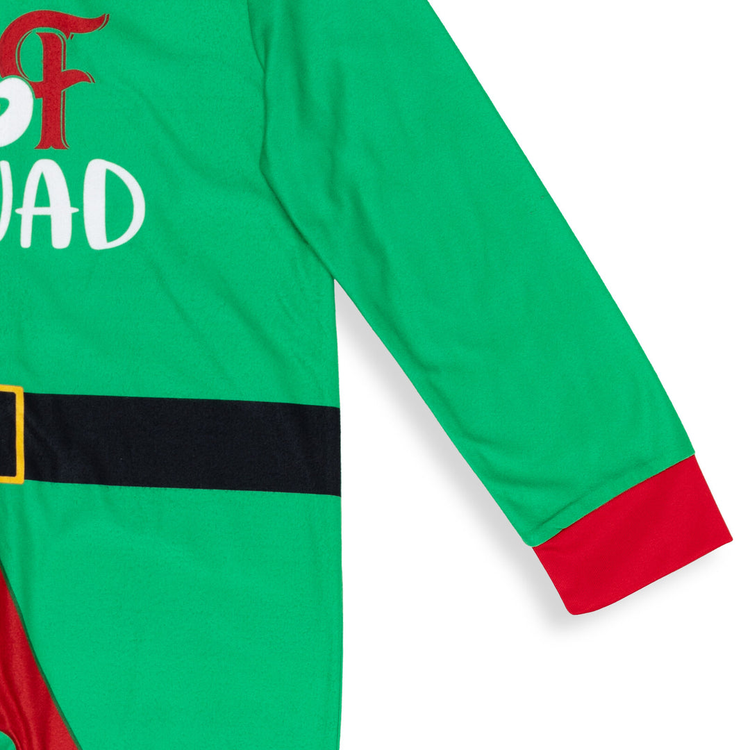 Dreamwave Elf Boys' Fleece Hooded One Piece Pajamas Green Red