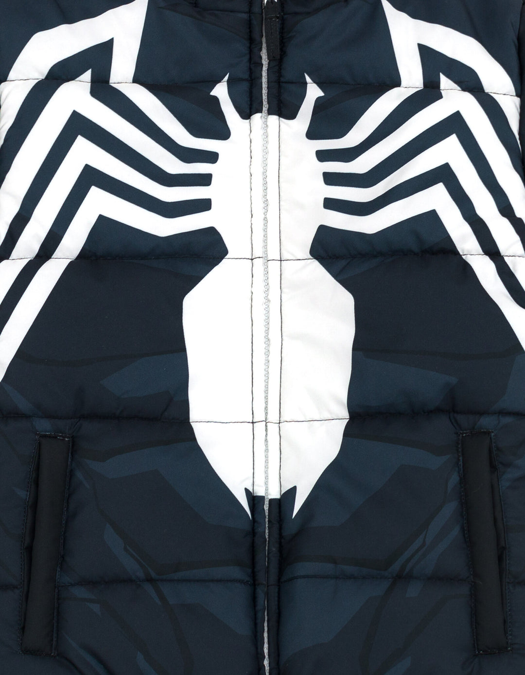 Marvel Spider-Verse Miles Morales Boys' Hooded Zip-Up Puffer Jacket Man Black