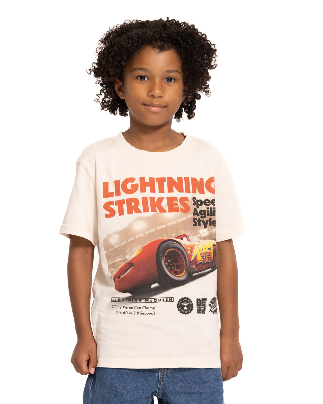 Cars Lightning McQueen Boys' Short Sleeve T-Shirt Sandshell Wash