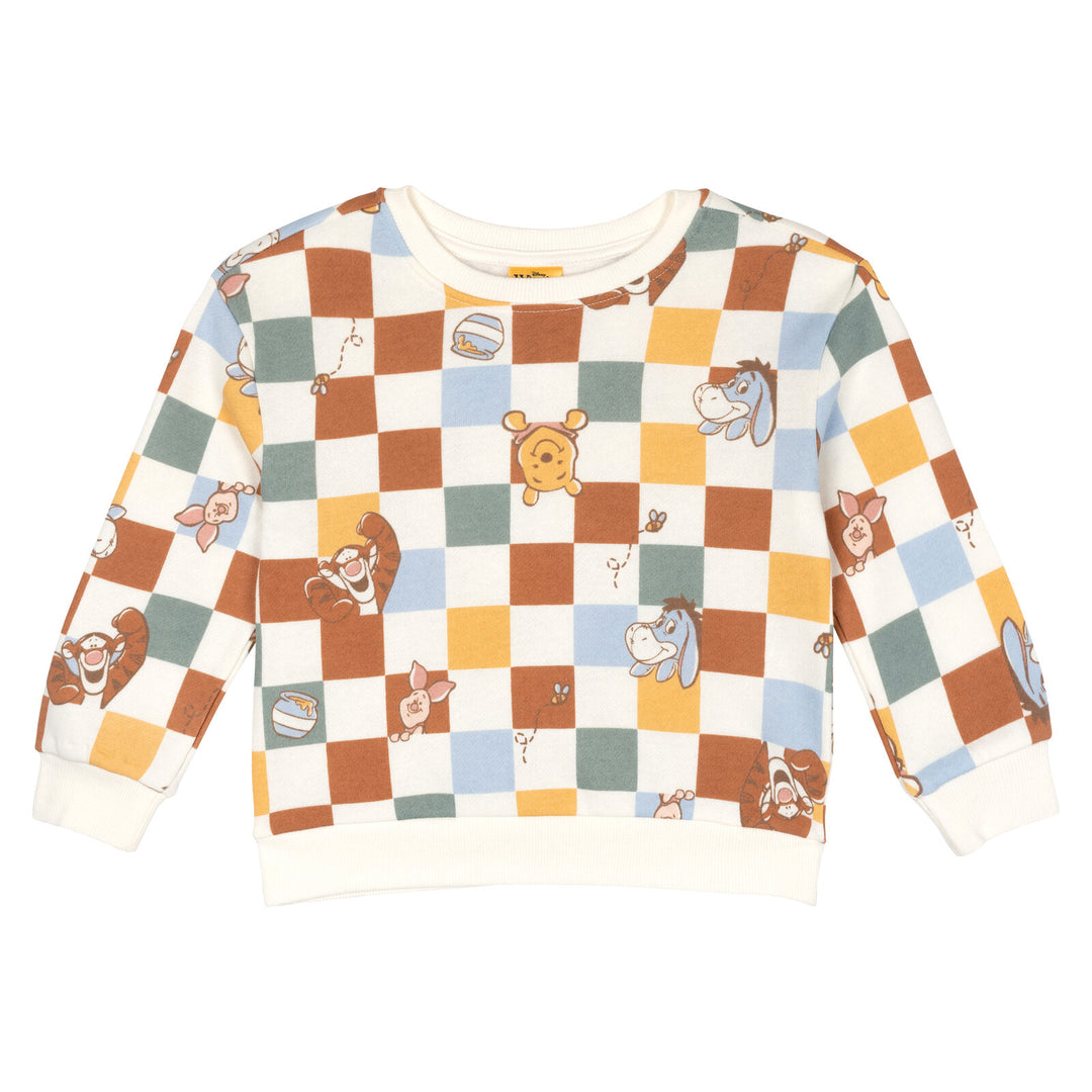 Disney Winnie the Pooh Boys' Fleece Sweatshirt and Pants Set Plaid