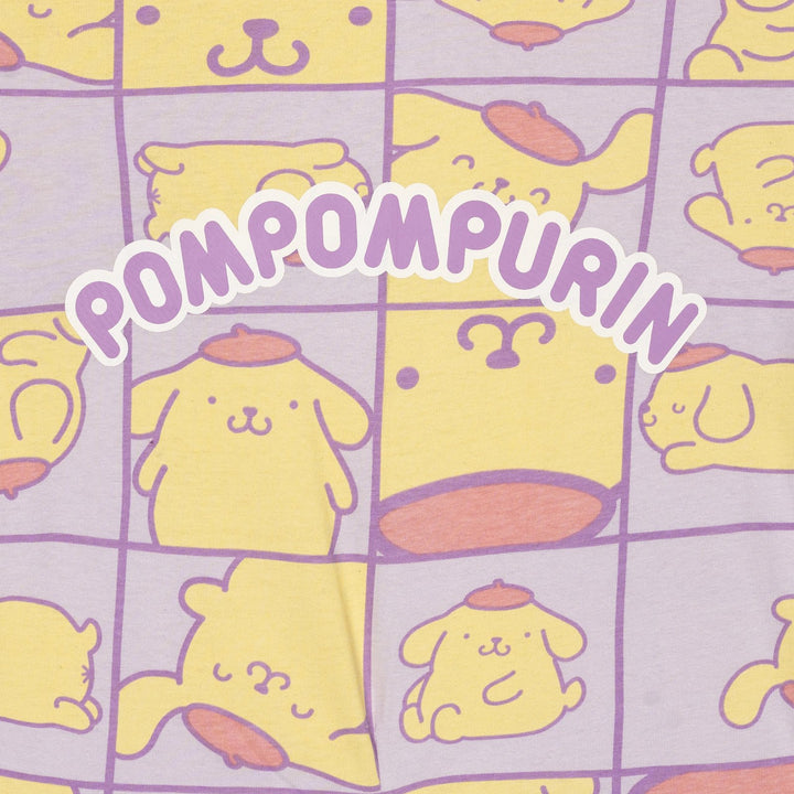 Hello Kitty Pompompurin Girls' Short Sleeve T-Shirt Purple