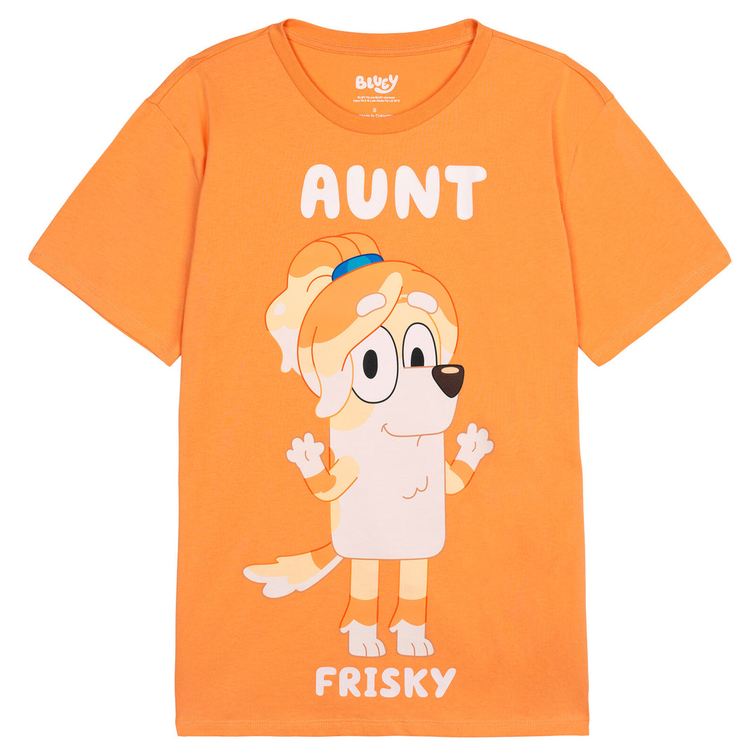 Bluey Aunt Frisky Women's Short Sleeve T-Shirt Peach