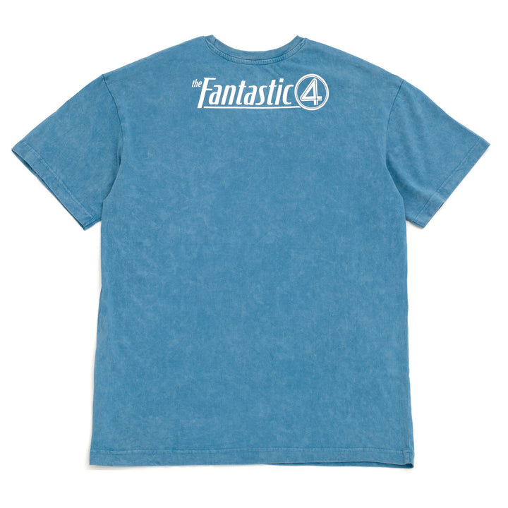 Marvel Fantastic Four Cosplay Short Sleeve T-Shirt Mottled Blue F4