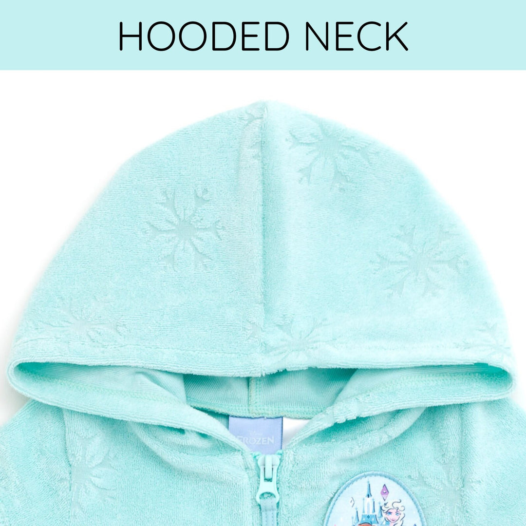 Frozen Girls' Hooded Swimwear Cover Up Anna Elsa Aqua