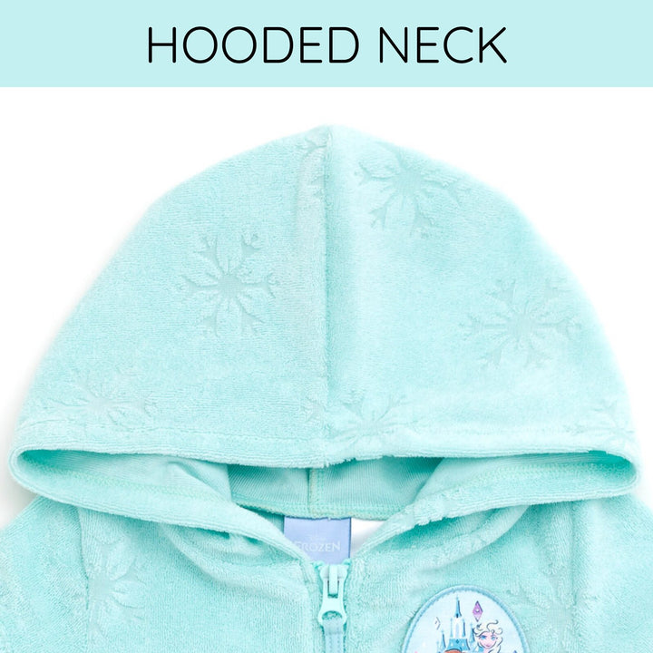 Frozen Girls' Hooded Swimwear Cover Up Anna Elsa Aqua