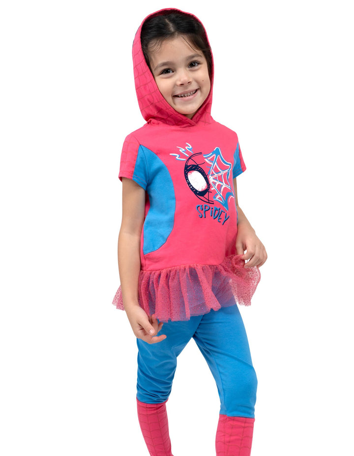 Marvel Spidey and His Amazing Friends Cosplay Hooded Tee and Leggings Set Red