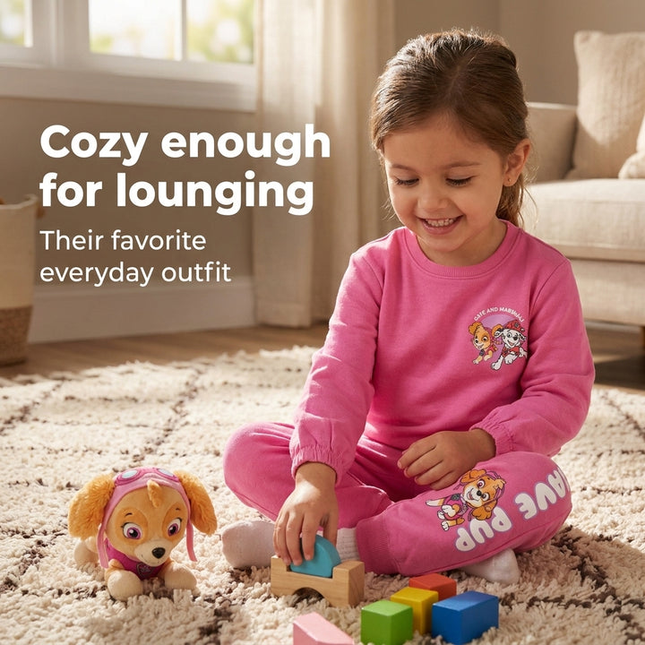 Paw Patrol Girls' Fleece 2-Piece Sweatshirt and Joggers Set Skye Marshall Pink