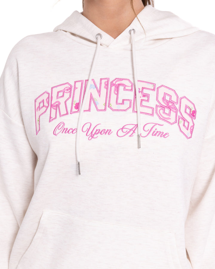 Disney Princess Women's Loungewear Pullover Hoodie Oatmeal Heather
