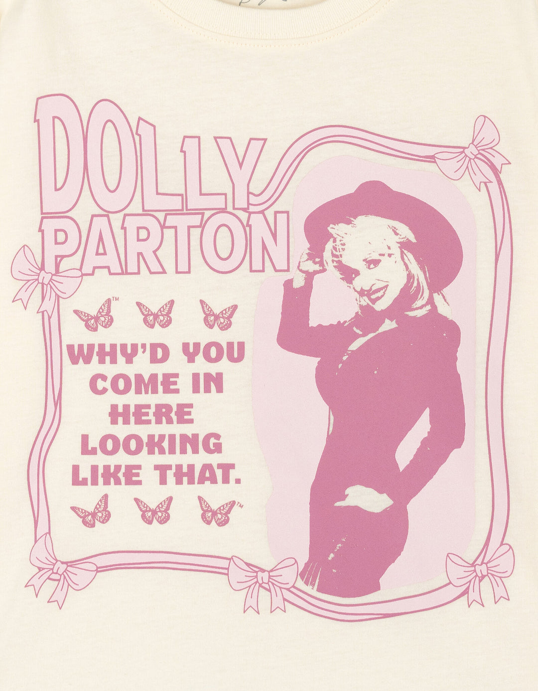 Dolly Parton Matching Family Graphic Short Sleeve T-Shirt Bone White