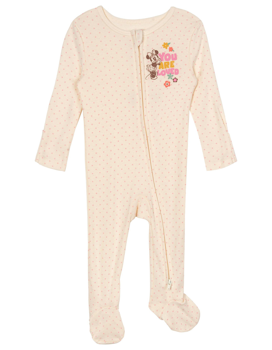Minnie Mouse Baby Girls' 2-Pack Footed Sleep N' Play Pink Ivory