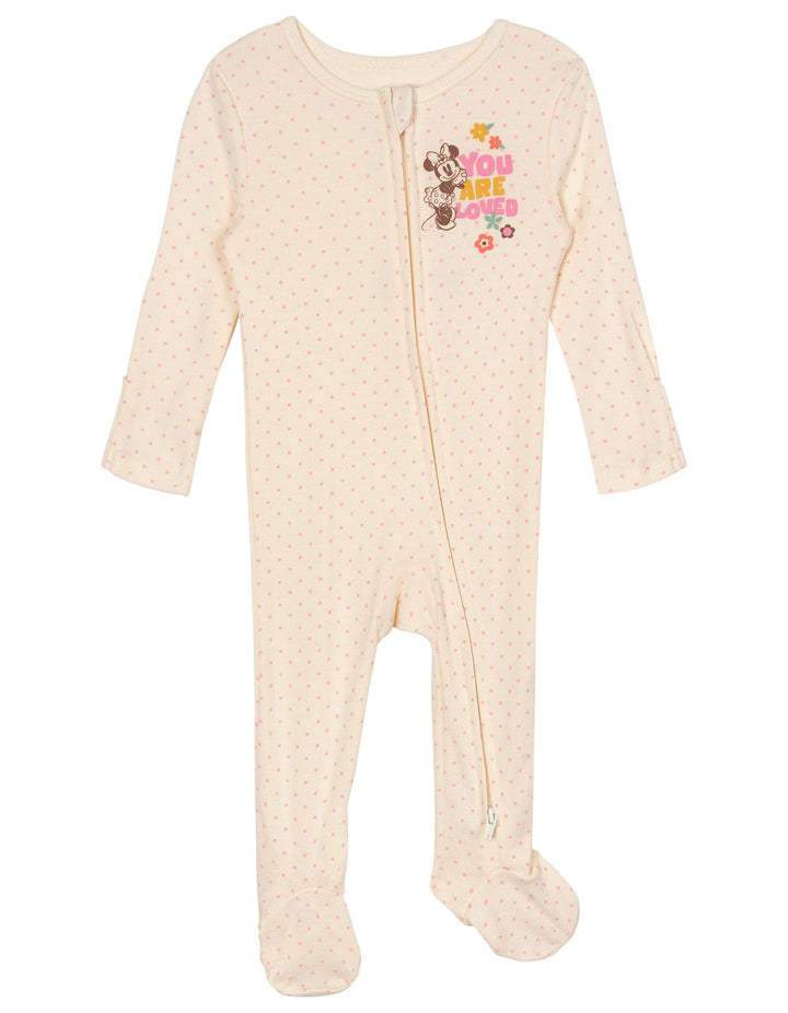 Minnie Mouse Baby Girls' 2-Pack Footed Sleep N' Play Pink Ivory
