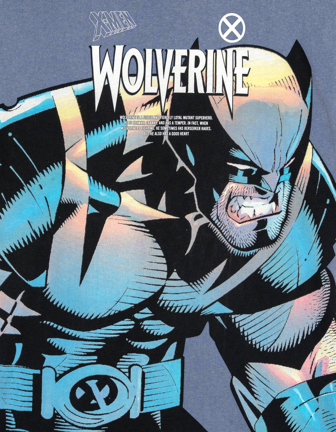 Marvel X-Men Wolverine Men's Short Sleeve T-Shirt Slate Blue