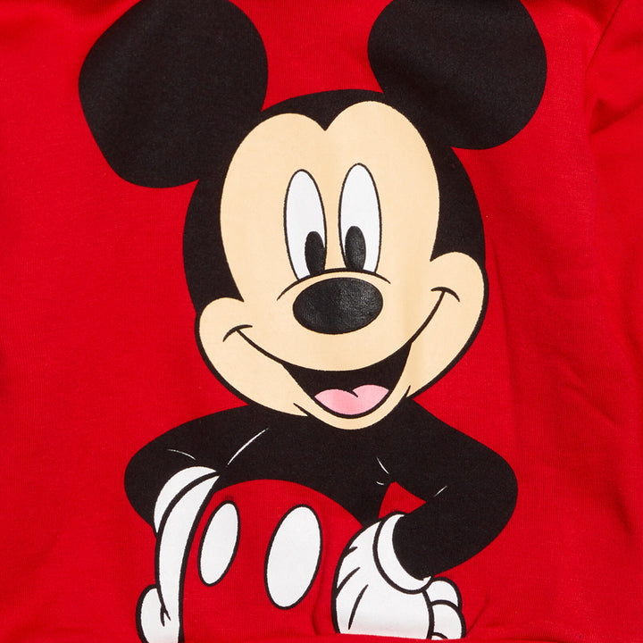 Disney Mickey Mouse Boys' Fleece 2-Piece Hoodie and Pants Set Red Grey