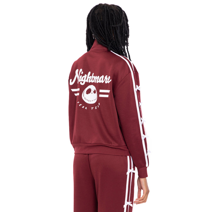 Nightmare Before Christmas Jack Skellington Athletic Zip-Up Track Jacket Wine