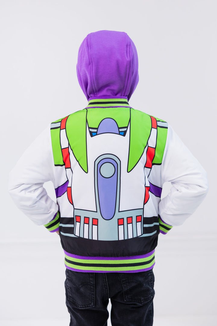 Disney Toy Story Buzz Lightyear Zip-Up Bomber Jacket White