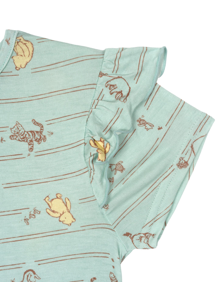 Disney Winnie the Pooh Girls' Short Sleeve Dress White