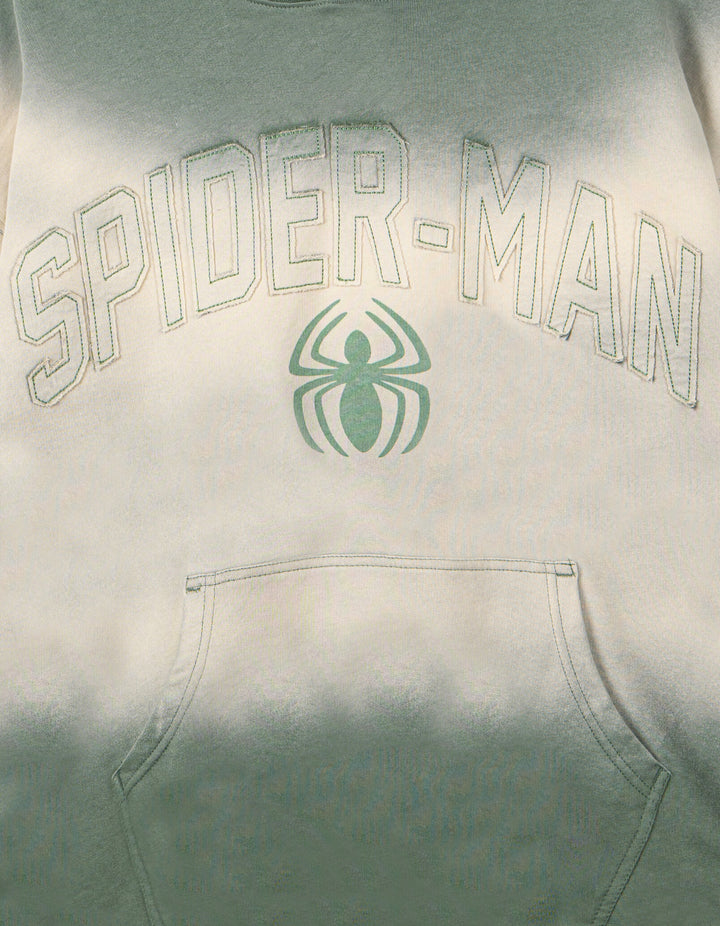 Marvel Spider-Man Women's Fleece Pullover Hoodie Olive Cream Spiderman